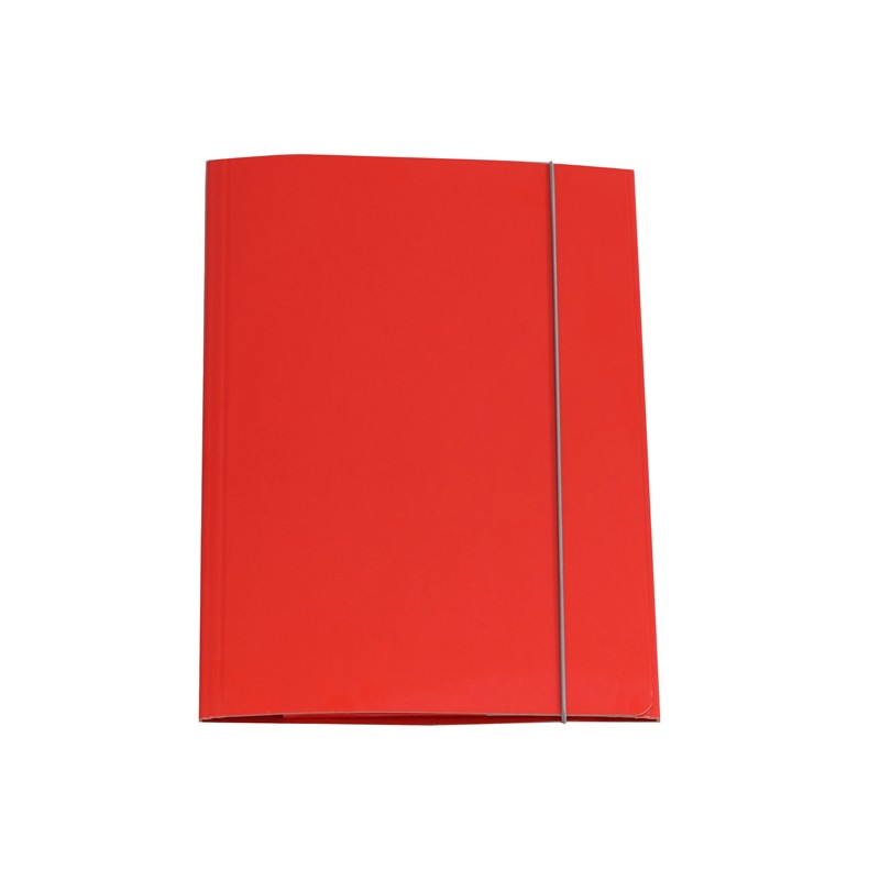 Cartellina con elastico - cartone plastificato - 3 lembi - 25x34 cm - Colore casuale