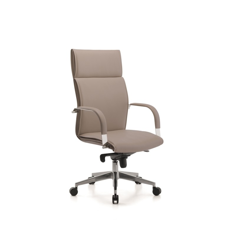 Poltrona direzionale Berlin 01 – Design elegante con base in alluminio | Cod. BERLIN01