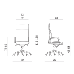Poltrona direzionale Berlin 01 – Design elegante con base in alluminio | Cod. BERLIN01
