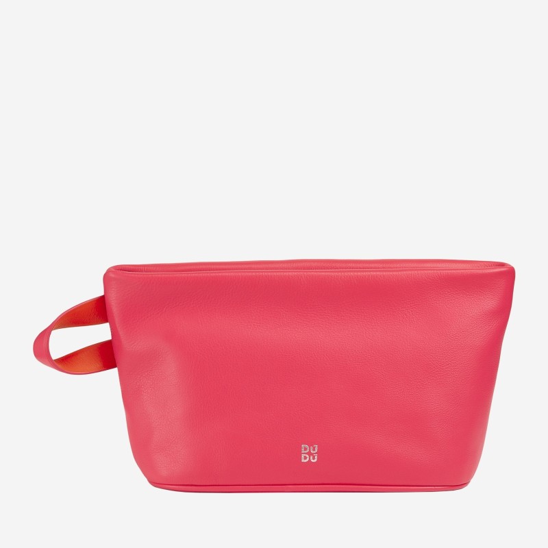 Beauty case da viaggio grande pelle Colorful Fuerteventura DUDU | dudubags - Lampone - 534-6038-25