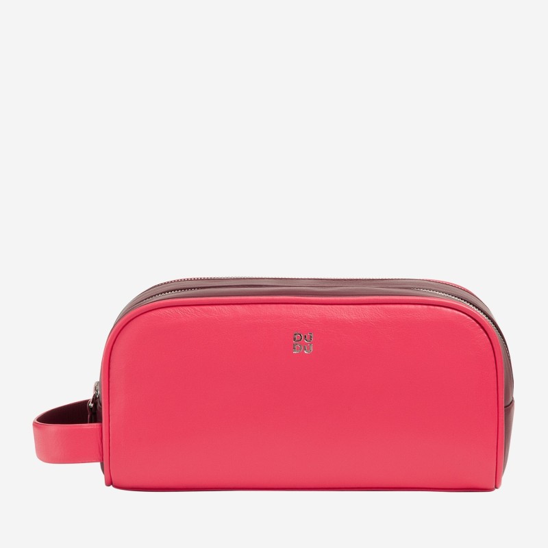 Beauty case da viaggio in pelle Colorful - DUDU | Dudubags - THANI - Rosso Lampone 534-6037-25