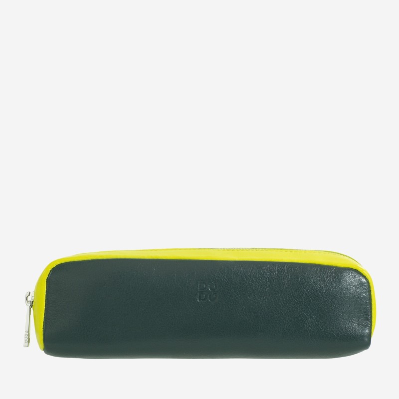 Portapenne Thani DuDu® in pelle – Astuccio compatto unisex - Mangrove/giallo - 534-1516-64