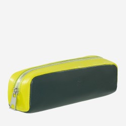 Portapenne Thani DuDu® in pelle – Astuccio compatto unisex - Mangrove/giallo - 534-1516-64