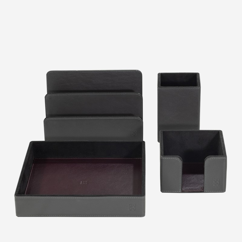 Set da scrivania in pelle Colorful DUDU - Desk set - Antracite - 534-1550-23
