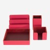 Set da scrivania in pelle Colorful DUDU - Desk set - Rosso Lampone - 534-1550-25