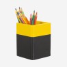Portapenne da scrivania in pelle design Colorful - Pen Holder DUDU - Nero / giallo - 534-5033-01