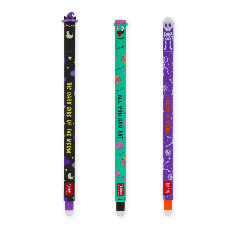 Halloween 2025 - Set di 3 Penne Gel Cancellabili - The Boo Crew - Erasable Pen - VEPSET0013