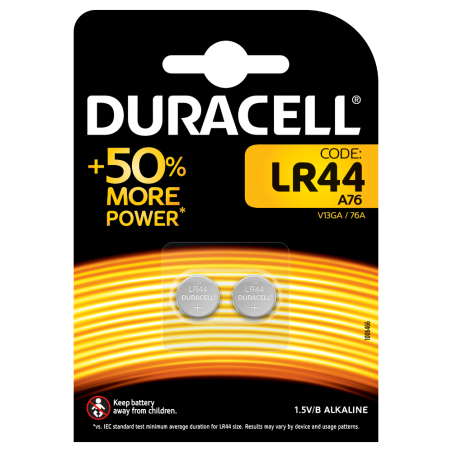 LR44 Duracell - confezione da 2 batterie