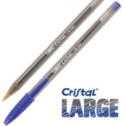 50 pezzi Blu Bic Cristal Large - Penna a sfera con punta 1.6